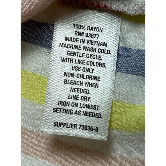 a.n.a Striped Long Sleeve Rayon Button Up Front Pocket Women’s Top XL - Picture 7 of 7